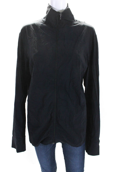 Valentino Sport Womens High Neck Long Sleeve Lightweight Jacket Navy Size L