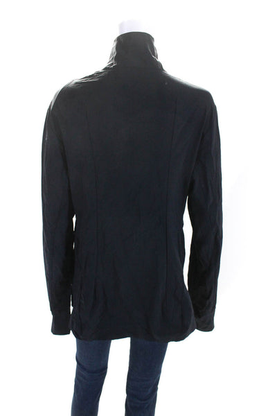 Valentino Sport Womens High Neck Long Sleeve Lightweight Jacket Navy Size L