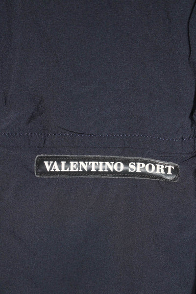 Valentino Sport Womens High Neck Long Sleeve Lightweight Jacket Navy Size L