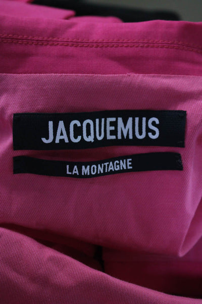 Jacquemus Womens Wool Cut Out Notch Collar Hook Close Blazer Blouse Pink Size 34