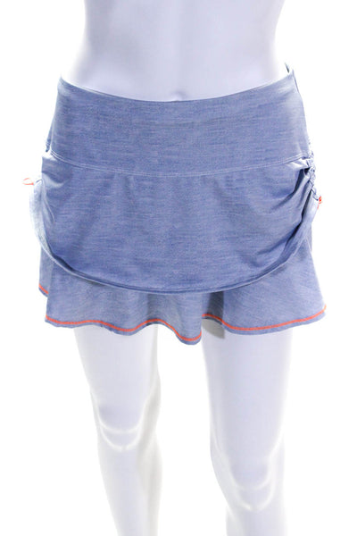 Lucky In Love Women's Pull-On Ruffle Tiered Rouge Mini Skort Blue Size S