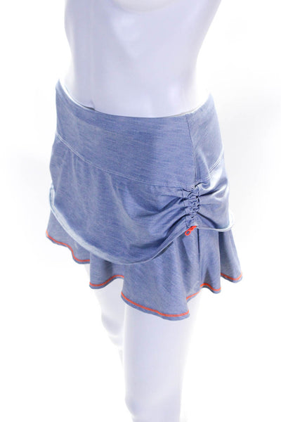 Lucky In Love Women's Pull-On Ruffle Tiered Rouge Mini Skort Blue Size S