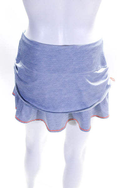 Lucky In Love Women's Pull-On Ruffle Tiered Rouge Mini Skort Blue Size S