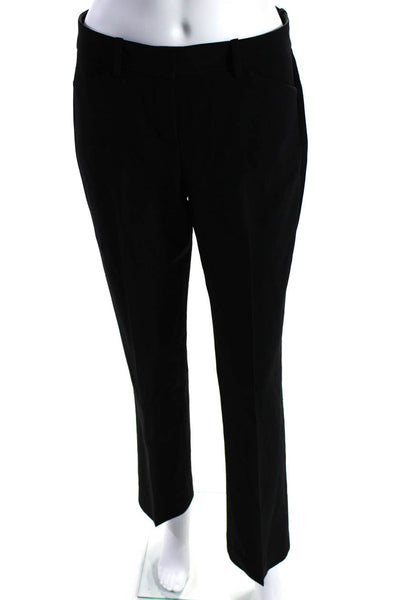 Theory Womens Zipper Fly Mid Rise Pleated Dress Pants Black Wool Size 2