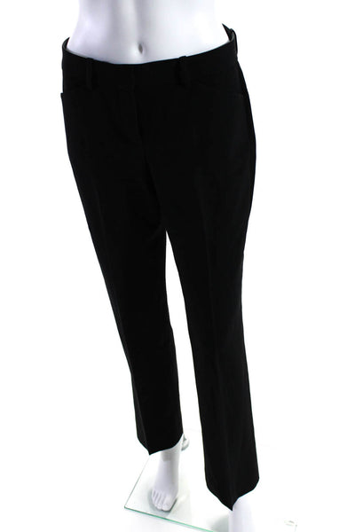 Theory Womens Zipper Fly Mid Rise Pleated Dress Pants Black Wool Size 2