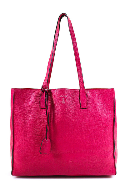 Mark Cross Womens Fuschia Leather Open Medium Shoulder Tote Bag Handbag