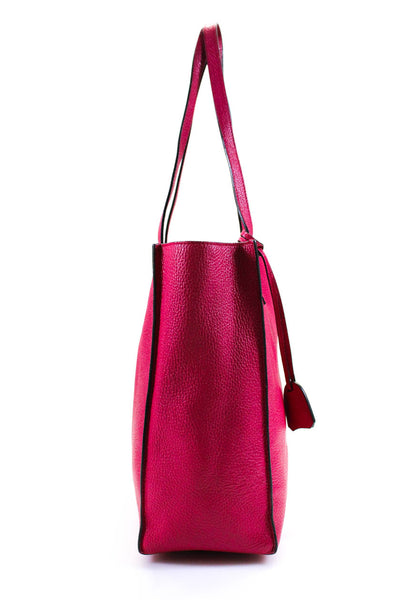 Mark Cross Womens Fuschia Leather Open Medium Shoulder Tote Bag Handbag