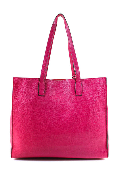 Mark Cross Womens Fuschia Leather Open Medium Shoulder Tote Bag Handbag