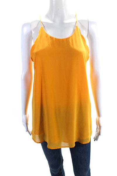 Naked Zebra Women's Scoop Neck Spaghetti Straps Tank Top Yellow Size L