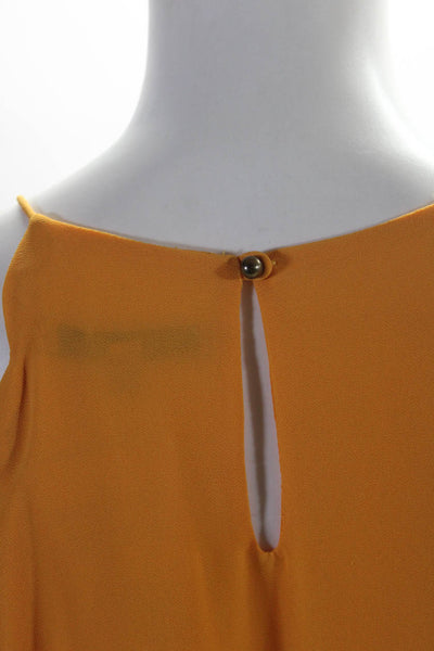 Naked Zebra Women's Scoop Neck Spaghetti Straps Tank Top Yellow Size L