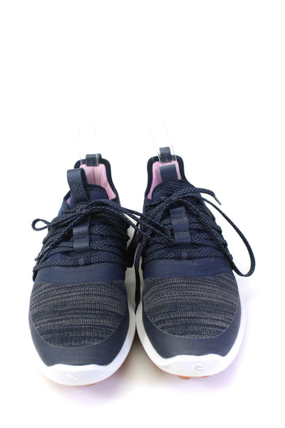 Puma Women's Round Toe Lace Up Rubber Sole Trainer Sneakers Navy Blue Size 4.5