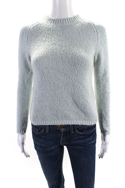 Vince Womens Long Sleeves Sweater Blue Organic Cotton Size Extra Extra Small