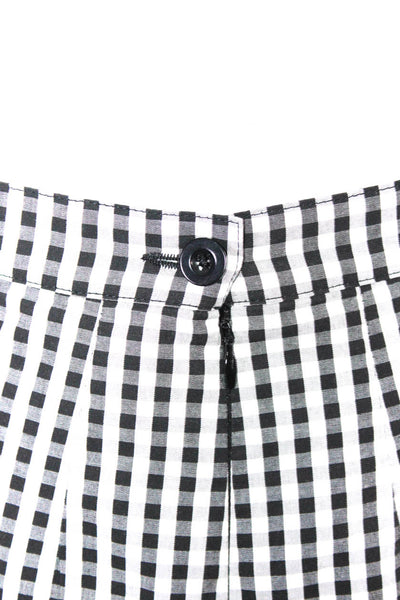 Barneys New York Womens Plaid Pencil Skirt Black White Cotton Size EUR 36