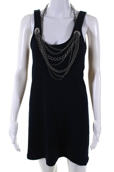 Bailey 44 Womens Navy Chain Detail Scoop Neck Sleeveless Mini Dress Size S