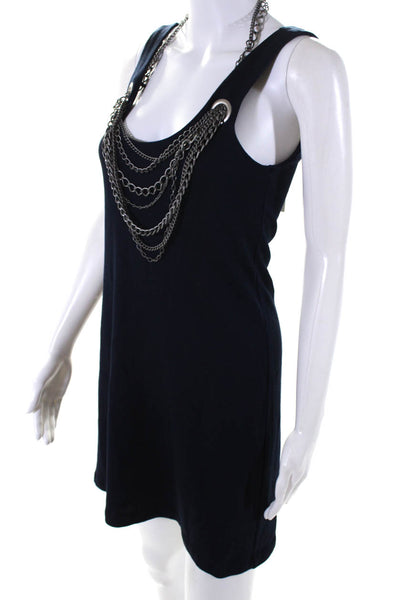 Bailey 44 Womens Navy Chain Detail Scoop Neck Sleeveless Mini Dress Size S