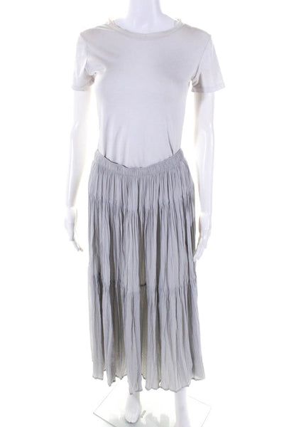 Modern Citizen Womens Elastic Waistband Midi A Line Skirt Gray Size Medium