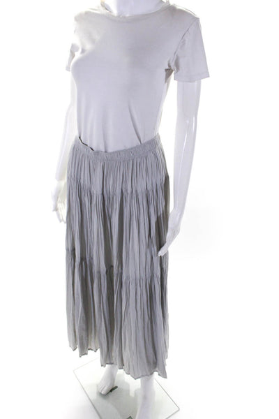 Modern Citizen Womens Elastic Waistband Midi A Line Skirt Gray Size Medium