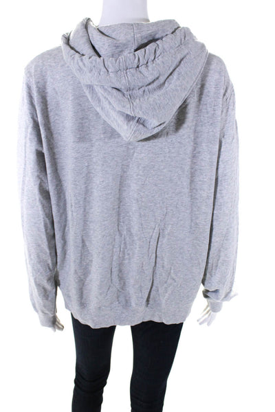 Karl Lagerfeld Womens Cotton Embellished Pullover Hoodie Gray Size M