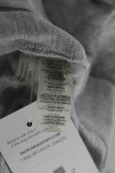 Karl Lagerfeld Womens Cotton Embellished Pullover Hoodie Gray Size M