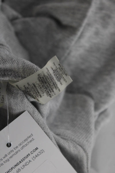 Karl Lagerfeld Womens Cotton Embellished Pullover Hoodie Gray Size M