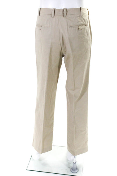 Jack Spade Mens Cotton Mid Rise Pleated Front Straight Leg Khakis Beige Size 37