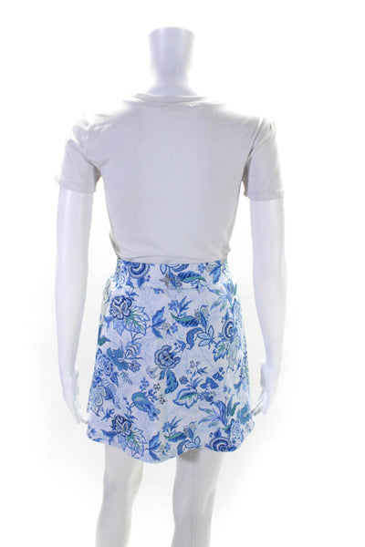 Tuckernuck Womens Elastic Waistband Floral Knit Skort Blue White Size XL