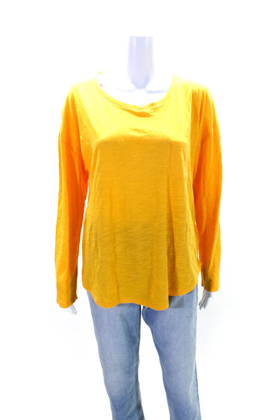 Michael Michael Kors Womens Cotton Long Sleeve T Shirt Yellow Size L