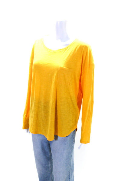 Michael Michael Kors Womens Cotton Long Sleeve T Shirt Yellow Size L