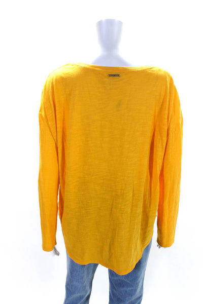 Michael Michael Kors Womens Cotton Long Sleeve T Shirt Yellow Size L