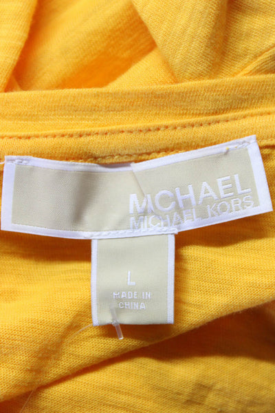 Michael Michael Kors Womens Cotton Long Sleeve T Shirt Yellow Size L