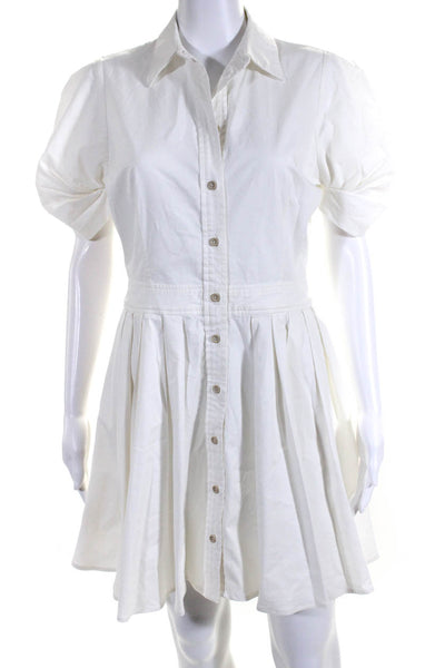 Alexis Womens Short Sleeves Button Down A Line Dress White Size Extra Large