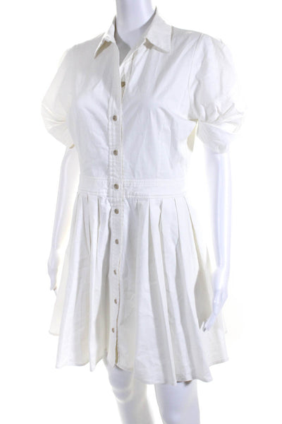 Alexis Womens Short Sleeves Button Down A Line Dress White Size Extra Large