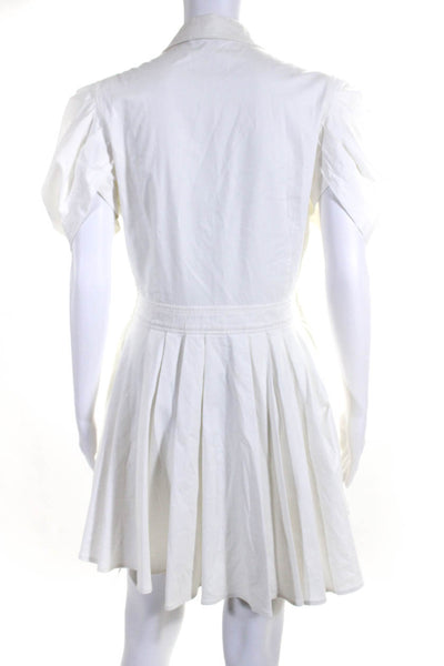 Alexis Womens Short Sleeves Button Down A Line Dress White Size Extra Large