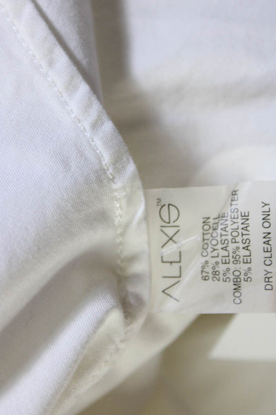 Alexis Womens Short Sleeves Button Down A Line Dress White Size Extra Large