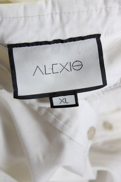 Alexis Womens Short Sleeves Button Down A Line Dress White Size Extra Large