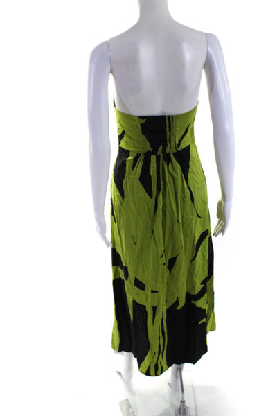 Marimekko Womens Strapless High Waist Full Length Maxi Dress Green Cotton Size 0