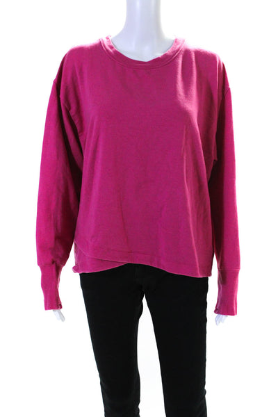 Athleta Womens Pullover Long Sleeve Scoop Neck Sweatshirt Pink Size Extra Large