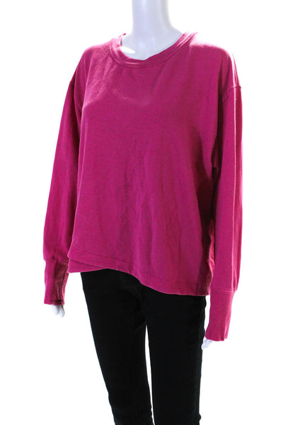 Athleta Womens Pullover Long Sleeve Scoop Neck Sweatshirt Pink Size Extra Large