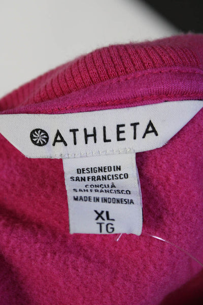 Athleta Womens Pullover Long Sleeve Scoop Neck Sweatshirt Pink Size Extra Large