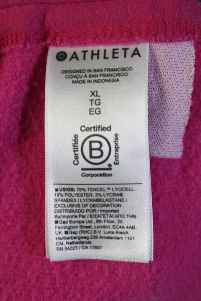 Athleta Womens Pullover Long Sleeve Scoop Neck Sweatshirt Pink Size Extra Large