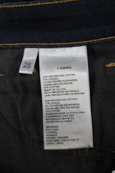 L Agence Womens Dark Wash High Rise Skinny Margot Jeans Blue Size 25