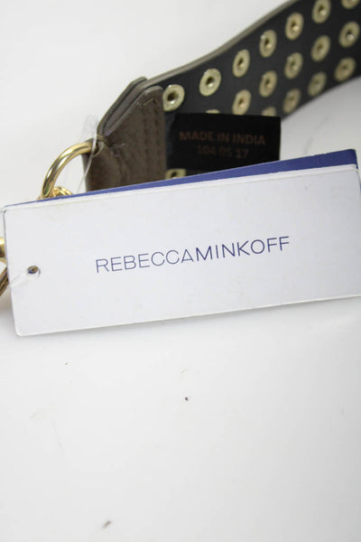 Rebecca Minkoff Women's Hook Closure Studs Leather Belt Brown Size M