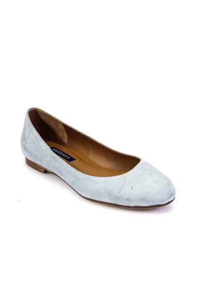 Margaux Womens Leather Round Toe Slip On Flats Light Blue Size 7.5