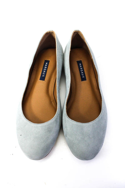 Margaux Womens Leather Round Toe Slip On Flats Light Blue Size 7.5