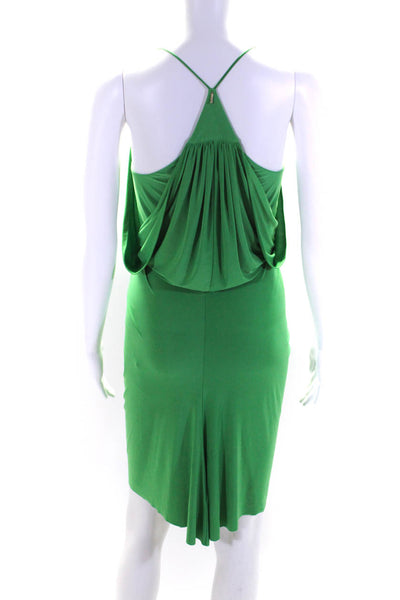 T Bags Los Angeles Womens V Neck Drapey Knee Length Gown Green Size XS