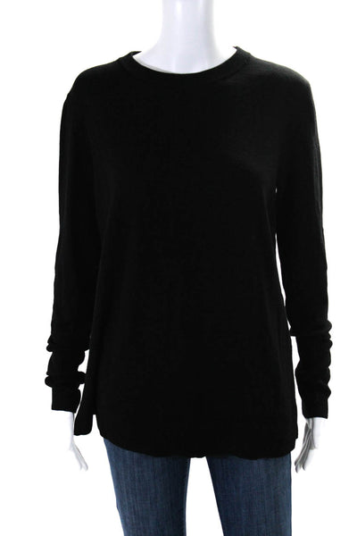 Lululemon Womens Long Sleeves Crew Neck Split Back Sweater Black Size Medium