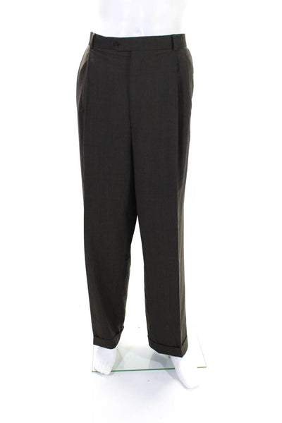 Emanuel Emanuel Ungaro Mens Pleated Tapered Dress Pants Gray Size 36x30