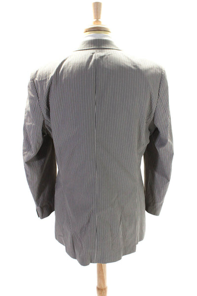 Boss Hugo Boss Mens Striped Three Button Lined Suit Jacket Beige Size 44R