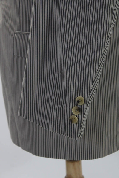 Boss Hugo Boss Mens Striped Three Button Lined Suit Jacket Beige Size 44R