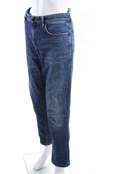 Incotex Womens Cotton Ray Regular Button Zip Straight Leg Jeans Blue Size EUR32